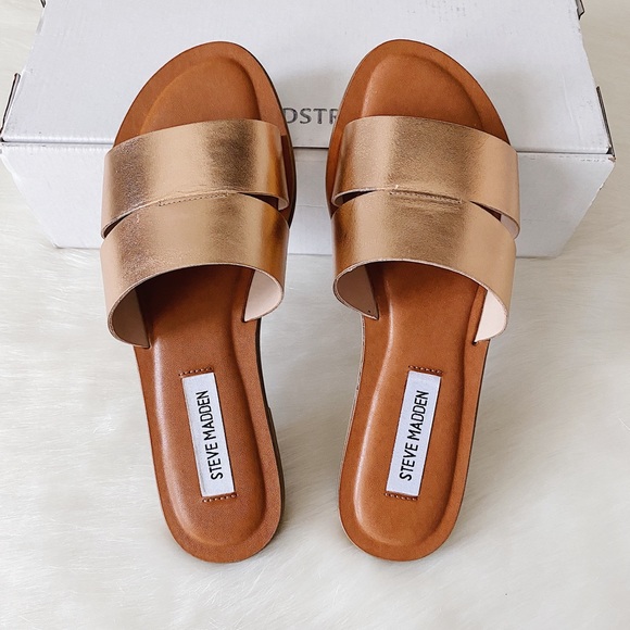 ✨New STEVE MADDEN Alexandra Slides Rose Gold - Picture 6 of 8